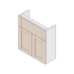 Gresham Slimline 2 Door Basin Unit - Cashmere, 600mm