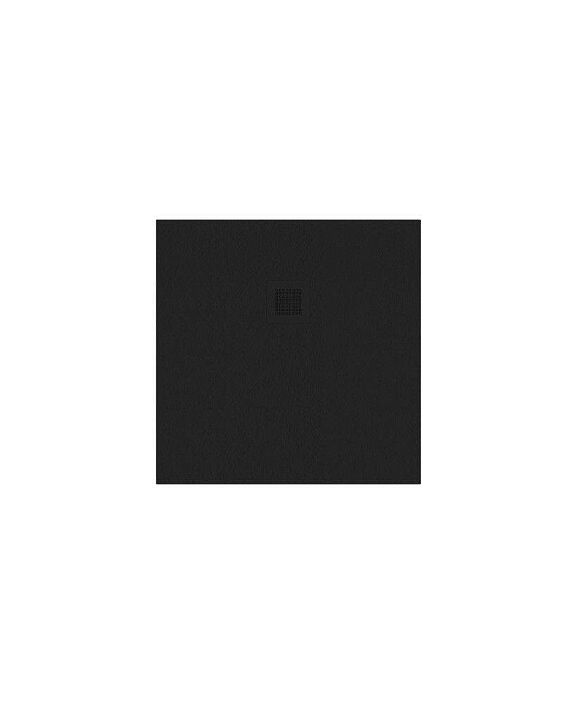 1755261474_nsl80blk SLATE Square Shower Tray Black & Waste - Image 1