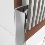 Atrim 8mm Straight Edge Aluminium Chrome Effect Tile Trim - 2.5m