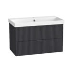 Cadence Fluted Wall Mounted Unit - 800mm, Storm Grey