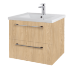 Cesena Twin Drawer Wall Hung Unit - 600mm, Light Oak