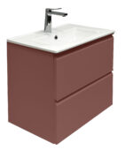 Deann Wall Hung 2 Drawer Unit - 500mm, Terracotta