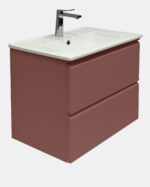 Deann Wall Hung 2 Drawer Unit - 600mm, Terracotta