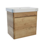 Perra Single Drawer Wall Hung Unit - 500mm, Halifax Oak