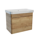 Perra Single Drawer Wall Hung Unit - 600mm, Halifax Oak
