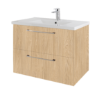 Rimini Wall Hung Unit - 800mm, Light Oak