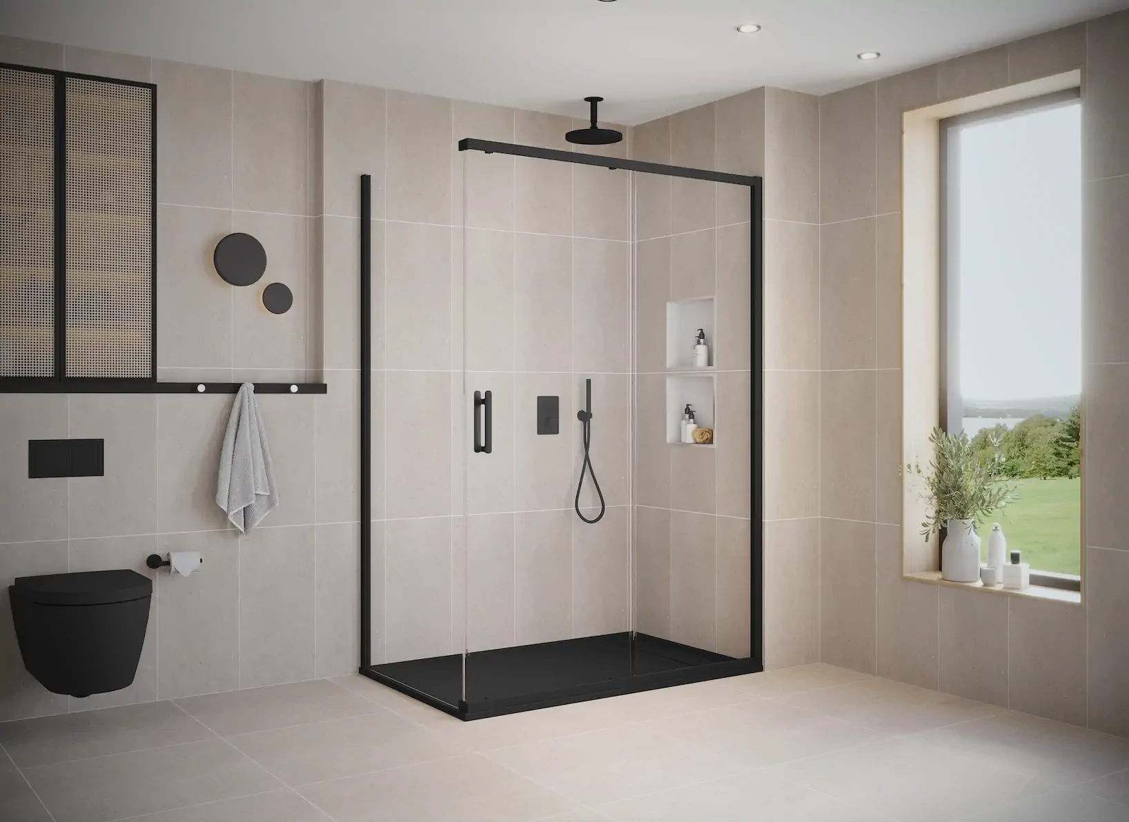 ili-mb-slider-frameless-sp-r ILI Slider Door Silver With Clear Glass - Image 1